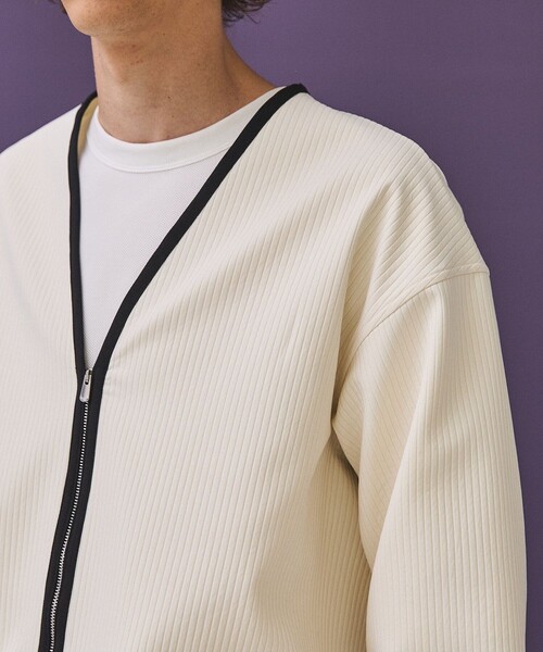 PUBLIC TOKYO（パブリックトウキョウ）の「【youth】UNEVENジップブルゾン（ブルゾン・メンズ・ホワイト/ライトブラウン・1/2）」の13枚目の写真