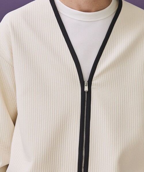 PUBLIC TOKYO（パブリックトウキョウ）の「【youth】UNEVENジップブルゾン（ブルゾン・メンズ・ホワイト/ライトブラウン・1/2）」の14枚目の写真