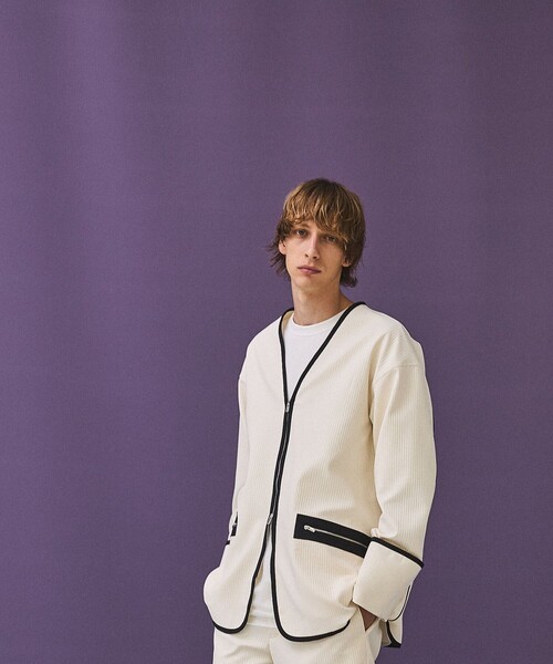 PUBLIC TOKYO（パブリックトウキョウ）の「【youth】UNEVENジップブルゾン（ブルゾン・メンズ・ホワイト/ライトブラウン・1/2）」の18枚目の写真