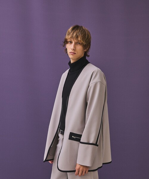 PUBLIC TOKYO（パブリックトウキョウ）の「【youth】UNEVENジップブルゾン（ブルゾン・メンズ・ホワイト/ライトブラウン・1/2）」の19枚目の写真