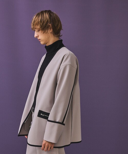 PUBLIC TOKYO（パブリックトウキョウ）の「【youth】UNEVENジップブルゾン（ブルゾン・メンズ・ホワイト/ライトブラウン・1/2）」の22枚目の写真