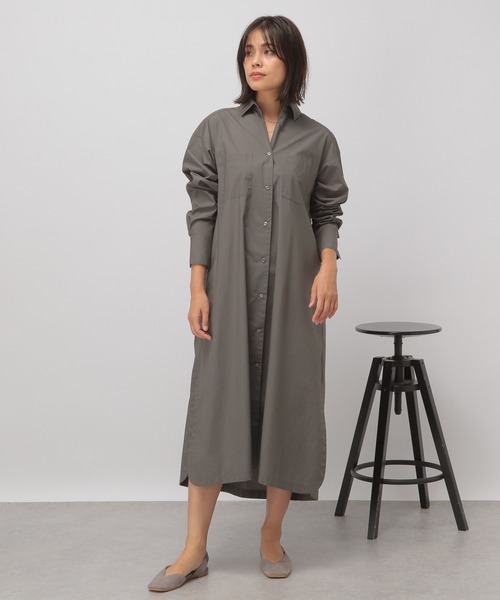 BAYFLOW(ベイフロー)の「【MW SUNRISE(エムダブリューサンライズ)】コットンブロードワンピース(ワンピース・レディース・ホワイト/ライトブルー/チャコール・FREE)」の7枚目の写真