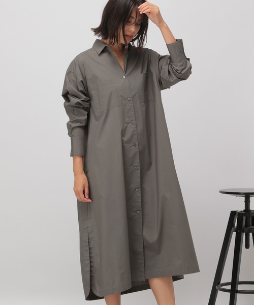 BAYFLOW(ベイフロー)の「【MW SUNRISE(エムダブリューサンライズ)】コットンブロードワンピース(ワンピース・レディース・ホワイト/ライトブルー/チャコール・FREE)」の8枚目の写真