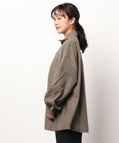 nemne store（ネンネストア）の「落ち葉を拾うアソートオーバーシャツ（シャツ/ブラウス・レディース・ブルーグリーン/スミクロ/ブラウン系/ブルー系・フリー）」の17枚目の写真