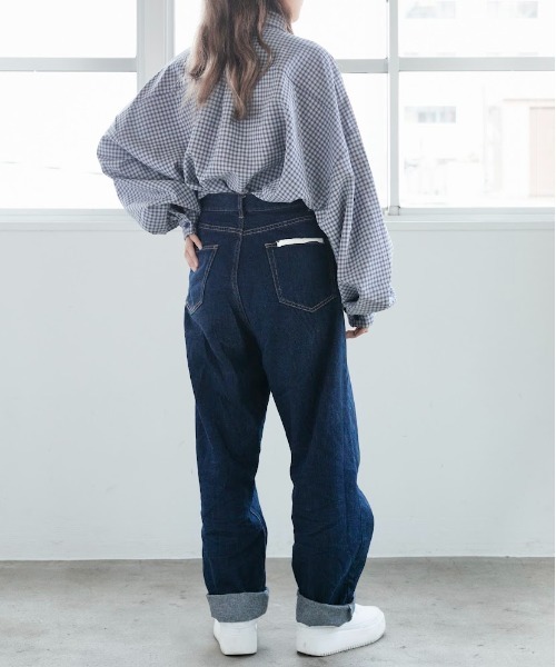 nemne store（ネンネストア）の「落ち葉を拾うアソートオーバーシャツ（シャツ/ブラウス・レディース・ブルーグリーン/スミクロ/ブラウン系/ブルー系・フリー）」の16枚目の写真