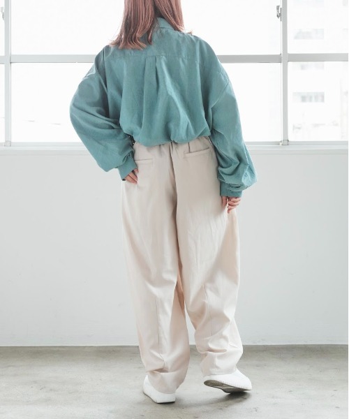 nemne store（ネンネストア）の「落ち葉を拾うアソートオーバーシャツ（シャツ/ブラウス・レディース・ブルーグリーン/スミクロ/ブラウン系/ブルー系・フリー）」の15枚目の写真