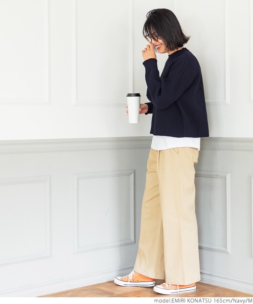 coca(coca)(コカ)の「スポンディッシュなプルオーバーニット(ニット/セーター・レディース・ブラック/ネイビー・M/L)」の11枚目の写真