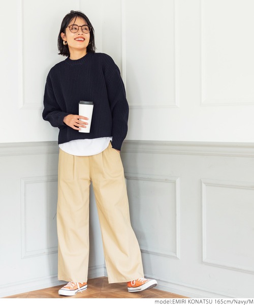 coca(coca)(コカ)の「スポンディッシュなプルオーバーニット(ニット/セーター・レディース・ブラック/ネイビー・M/L)」の5枚目の写真