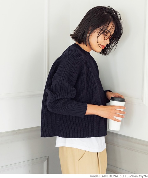 coca(coca)(コカ)の「スポンディッシュなプルオーバーニット(ニット/セーター・レディース・ブラック/ネイビー・M/L)」の9枚目の写真