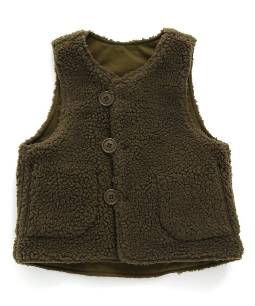 F.O.U（エフオーユー）の「リバーシブルオーバーベスト（ベスト・キッズ・ネイビー/カーキ・100/110/120/130/140）」の18枚目の写真