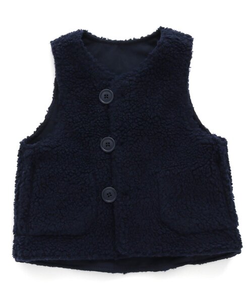 F.O.U（エフオーユー）の「リバーシブルオーバーベスト（ベスト・キッズ・ネイビー/カーキ・100/110/120/130/140）」の6枚目の写真