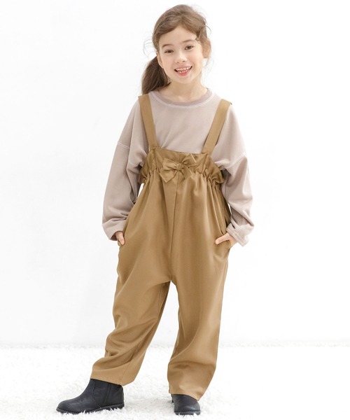 Bee des Bee（ビーデスビー）の「サスペンダー付きパンツ（サロペット/オーバーオール・キッズ・ブラック/ベージュ/パープル系その他/チャコール/ブラウン/カーキ/チョコ・110cm/100cm/120cm/130cm/140cm/150cm）」の3枚目の写真
