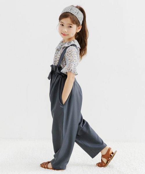 Bee des Bee（ビーデスビー）の「サスペンダー付きパンツ（サロペット/オーバーオール・キッズ・ブラック/ベージュ/パープル系その他/チャコール/ブラウン/カーキ/チョコ・110cm/100cm/120cm/130cm/140cm/150cm）」の8枚目の写真