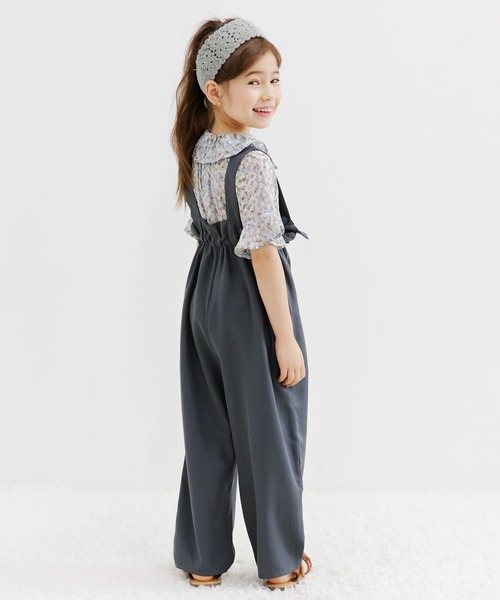 Bee des Bee（ビーデスビー）の「サスペンダー付きパンツ（サロペット/オーバーオール・キッズ・ブラック/ベージュ/パープル系その他/チャコール/ブラウン/カーキ/チョコ・110cm/100cm/120cm/130cm/140cm/150cm）」の9枚目の写真