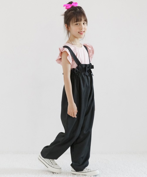 Bee des Bee（ビーデスビー）の「サスペンダー付きパンツ（サロペット/オーバーオール・キッズ・ブラック/ベージュ/パープル系その他/チャコール/ブラウン/カーキ/チョコ・110cm/100cm/120cm/130cm/140cm/150cm）」の15枚目の写真