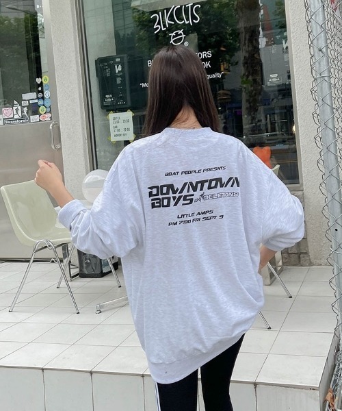 SONA（ソナ）の「SONYUNARA DOWNTOWNバックプリントトレーナー（Tシャツ/カットソー・レディース・ライトグレー/ネイビー・FREE）」の8枚目の写真
