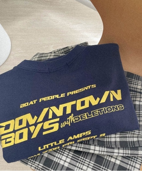 SONA（ソナ）の「SONYUNARA DOWNTOWNバックプリントトレーナー（Tシャツ/カットソー・レディース・ライトグレー/ネイビー・FREE）」の11枚目の写真