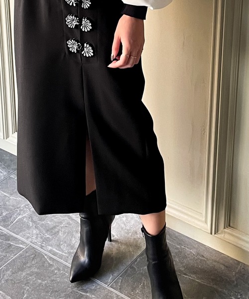 JUNOAH（ジュノア）の「チャイナボタンスカート（スカート