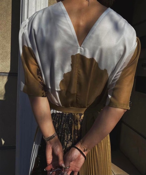Ameri（アメリ）の「2WAY FUDE ART PLEATS DRESS（ワンピース