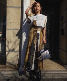 ワンピース Ameri VINTAGE FUDE ART PLEATS DRESS Ameri（アメリ）の「2WAY FUDE ART PLEATS DRESS（ワンピース