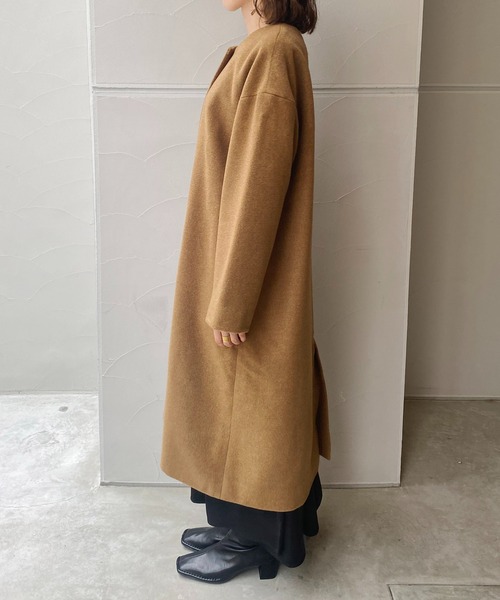 CAPRICIEUX LE'MAGE（カプリシューレマージュ）の「〈WEB限定〉カルゼノーカラーコート（ノーカラーコート・レディース・ブラック/モカ・FREE）」の18枚目の写真