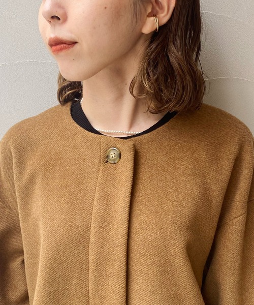 CAPRICIEUX LE'MAGE（カプリシューレマージュ）の「〈WEB限定〉カルゼノーカラーコート（ノーカラーコート・レディース・ブラック/モカ・FREE）」の7枚目の写真
