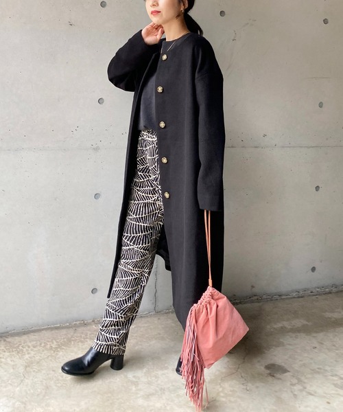 CAPRICIEUX LE'MAGE（カプリシューレマージュ）の「〈WEB限定〉カルゼノーカラーコート（ノーカラーコート・レディース・ブラック/モカ・FREE）」の17枚目の写真