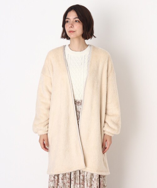 DRESKIP（ドレスキップ）の「◆パイピングボアコ－ディガン（カーディガン/ボレロ・レディース・グレー系その他/サンドベージュ/グレー/オフホワイト・00）」の18枚目の写真