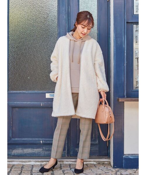 DRESKIP（ドレスキップ）の「◆パイピングボアコ－ディガン（カーディガン/ボレロ・レディース・グレー系その他/サンドベージュ/グレー/オフホワイト・00）」の10枚目の写真