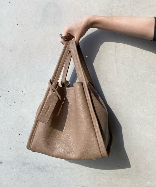 DouDou（ドゥドゥ）の「ミニショルダー付ソフトレザー調ミニバッグ（トートバッグ・レディース・アイボリー/ブラック/ベージュ/サックスブルー/グリーン・FREE）」の4枚目の写真