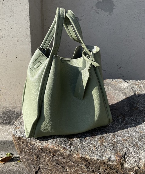 DouDou（ドゥドゥ）の「ミニショルダー付ソフトレザー調ミニバッグ（トートバッグ・レディース・アイボリー/ブラック/ベージュ/サックスブルー/グリーン・FREE）」の5枚目の写真