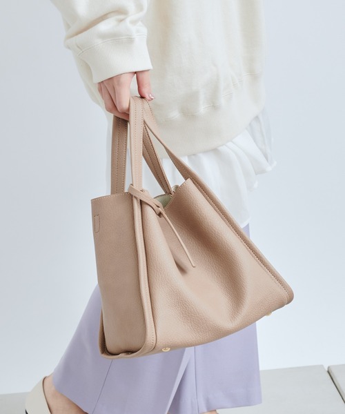 DouDou（ドゥドゥ）の「ミニショルダー付ソフトレザー調ミニバッグ（トートバッグ・レディース・アイボリー/ブラック/ベージュ/サックスブルー/グリーン・FREE）」の16枚目の写真