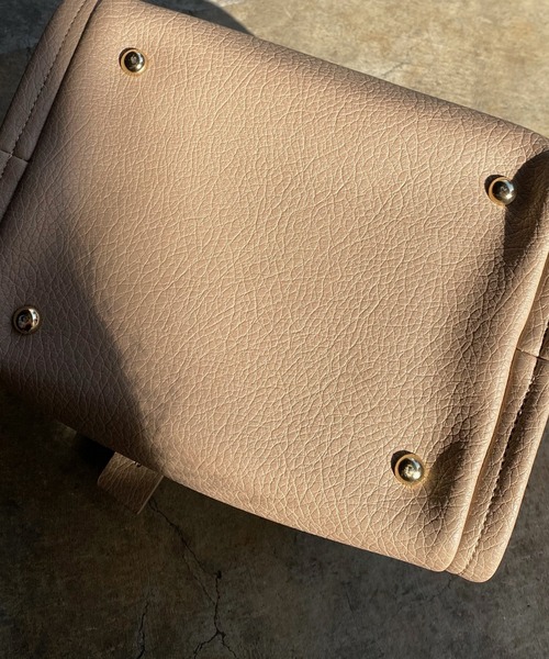 DouDou（ドゥドゥ）の「ミニショルダー付ソフトレザー調ミニバッグ（トートバッグ・レディース・アイボリー/ブラック/ベージュ/サックスブルー/グリーン・FREE）」の7枚目の写真