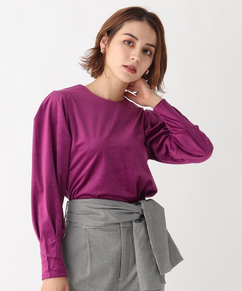 AG by aquagirl(エージーバイアクアガール)の「◆ベロア ショルダータックプルオーバー(Tシャツ/カットソー・レディース・ブラウン系その他2/ピンク系・38)」の2枚目の写真