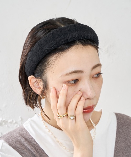 Casselini（キャセリーニ）の「【Casselini/キャセリーニ】チェックジャガードカチューシャ（その他ヘアアクセサリー・レディース・ブラック/イエロー/グリーン・FREE）」の2枚目の写真