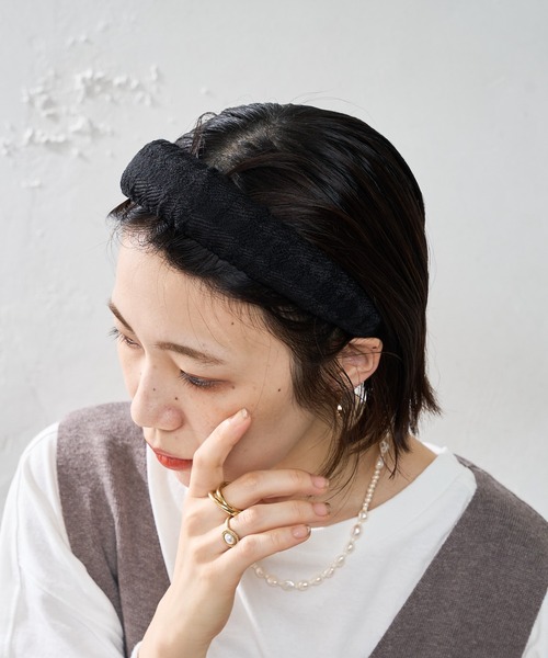Casselini（キャセリーニ）の「【Casselini/キャセリーニ】チェックジャガードカチューシャ（その他ヘアアクセサリー・レディース・ブラック/イエロー/グリーン・FREE）」の7枚目の写真