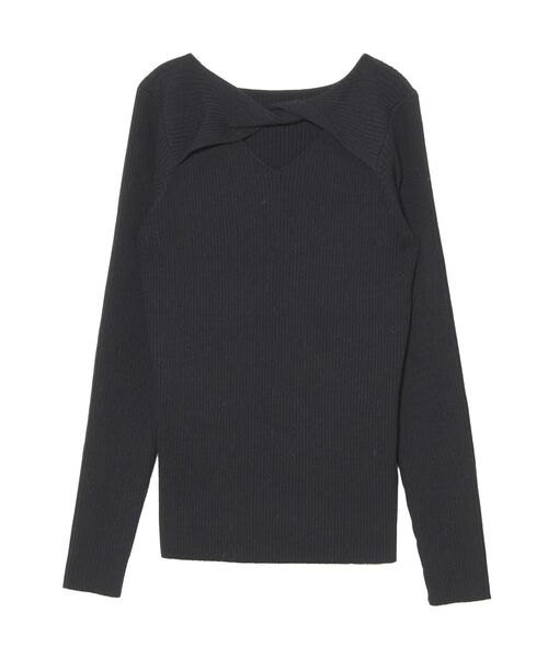 LAGUNAMOON（ラグナムーン）の「ツイストリブニットプルオーバー（ニット/セーター・レディース・ブラック/ベージュ/ブラウン・FREE）」の2枚目の写真