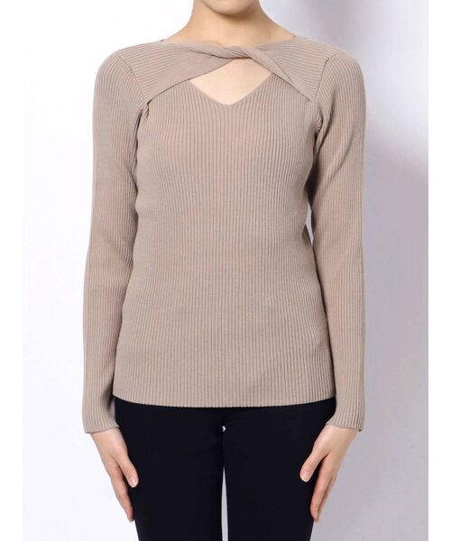 LAGUNAMOON（ラグナムーン）の「ツイストリブニットプルオーバー（ニット/セーター・レディース・ブラック/ベージュ/ブラウン・FREE）」の17枚目の写真