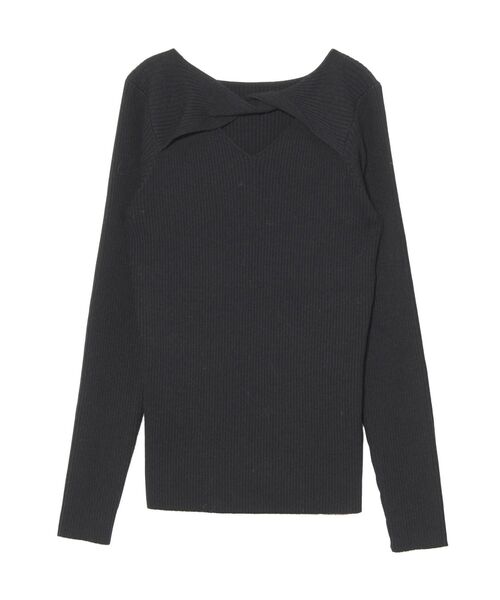 LAGUNAMOON（ラグナムーン）の「ツイストリブニットプルオーバー（ニット/セーター・レディース・ブラック/ベージュ/ブラウン・FREE）」の9枚目の写真