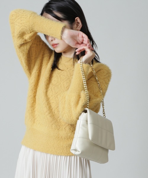 NATURAL BEAUTY BASIC（ナチュラルビューティーベーシック）の「キルトパティッドショルダー（ショルダーバッグ・レディース・ネイビー/オフホワイト・ﾌﾘ-）」の22枚目の写真