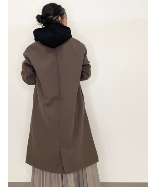 DRESKIP(ドレスキップ)の「◆ノーカラーVネックコート(ノーカラーコート・レディース・ブラック/カーキ/サンドベージュ・02/03)」の11枚目の写真