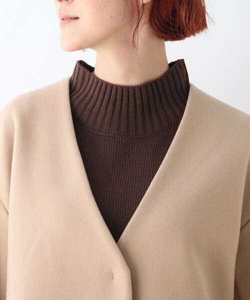 DRESKIP(ドレスキップ)の「◆ノーカラーVネックコート(ノーカラーコート・レディース・ブラック/カーキ/サンドベージュ・02/03)」の21枚目の写真