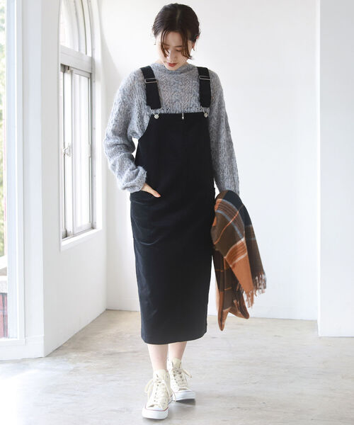 B:MING by BEAMS(ビーミングバイビームス)の「B:MING by BEAMS / コーデュロイ ジャンパースカート 21AW(ジャンパースカート・レディース・アイボリー/セージグリーン/ブラック・SMALL/MEDIUM)」の4枚目の写真