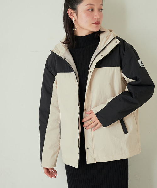 KANGOL EXTRA COMFORT(カンゴールエクストラコンフォート)の「【KANGOL EXTRA COMFORT(カンゴール エクストラ コンフォート)】《WEB限定》ロゴワッペン 配色中綿 ライトジャケット(ブルゾン・レディース・ブラック/グレー/チャコール/ベージュ・M/L/LL)」の10枚目の写真