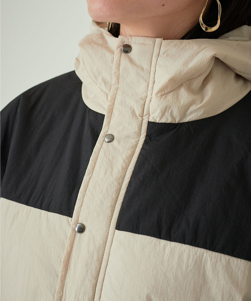 KANGOL EXTRA COMFORT(カンゴールエクストラコンフォート)の「【KANGOL EXTRA COMFORT(カンゴール エクストラ コンフォート)】《WEB限定》ロゴワッペン 配色中綿 ライトジャケット(ブルゾン・レディース・ブラック/グレー/チャコール/ベージュ・M/L/LL)」の9枚目の写真