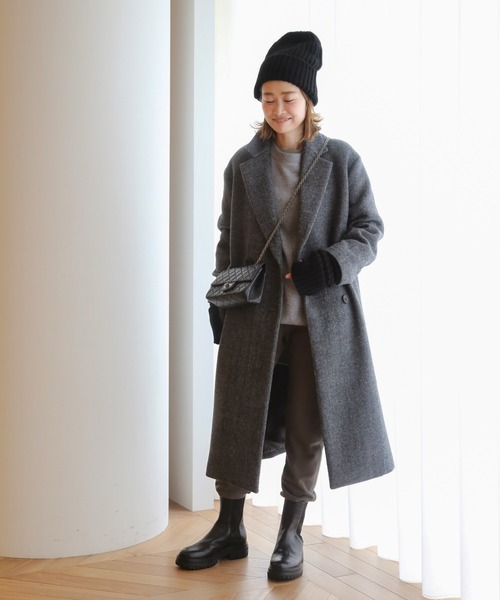 Deuxieme Classe(ドゥーズィエムクラス)の「beanie(ニットキャップ/ビーニー・レディース・ブラック/ウッド/キャメル・FREE)」の13枚目の写真