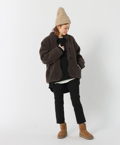 Deuxieme Classe(ドゥーズィエムクラス)の「beanie(ニットキャップ/ビーニー・レディース・ブラック/ウッド/キャメル・FREE)」の5枚目の写真