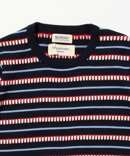 BEAMS BOY（ビームスボーイ）の「BEAMS BOY / 12ゲージ BOY ボーダー クルー ショートスリーブ（ニット/セーター・レディース・ナチュラル/グリーン/ネイビー・ONE SIZE）」の21枚目の写真