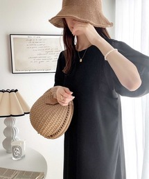 classicalelf | 旬顔、ぽわん袖。異素材ドッキングワンピース(ワンピース)