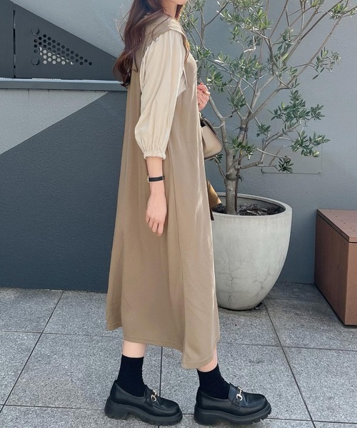 classicalelf（クラシカルエルフ）の「旬顔、ぽわん袖。異素材ドッキングワンピース（ワンピース・レディース・ブラック/ベージュ/ブラック系その他/ブラック系その他2/ブラック系その他3/モカ・MEDIUM/LARGE/X-LARGE/SMALL）」の19枚目の写真